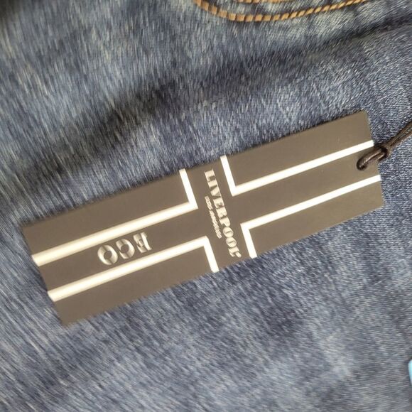 $119 NEW LIVERPOOL Kingston Modern Straight Leg INDIGO Cool Max Jeans 32 NWT - Picture 10 of 11